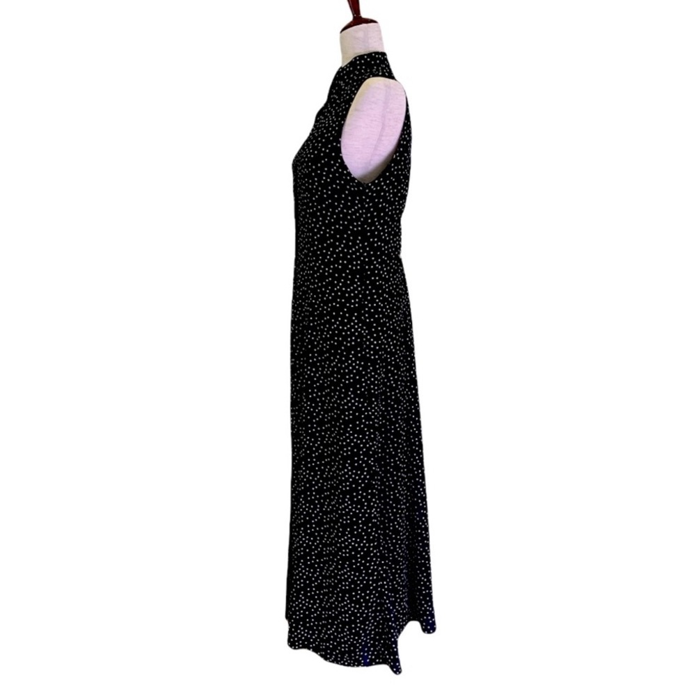 David Warren Y2K Sleeveless Polka Dot Maxi Dress | Black & White | Medium - Picture 4 of 4